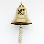 Large Solid Brass Happy Hour Bar Bell