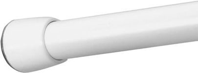 iDesign Cameo Constant Tension Bathroom Shower Curtain Rod - 43-75", Medium, White