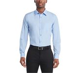 Van Heusen Men's Dress Shirt Regular Fit Poplin Solid, Cameo Blue, 17.5" Neck 34"-35" Sleeve