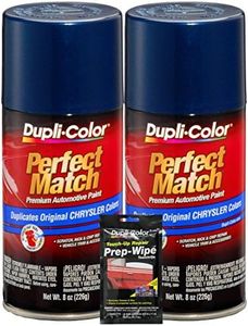Dupli-Color Patriot Blue Metallic Perfect Match Automotive Paint for Chrysler Vehicles (8 oz.), Bundles with Prep Wipe (3 Items).
