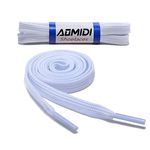 Flat Shoelaces 1/4" Wide Shoes Lace (2 Pair) - Wide Shoelaces - Flat Shoe Laces for Sneakers and Shoes (45" inches (114 cm), White)