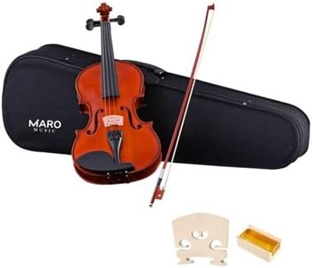 Maro Solidwood Classic Violin for Beginners, Kids, Students and Adults with Violin Case, Bridge, Bow, and Rosin Bow Polisher, Classic Starter Violins, 4/4