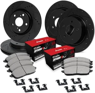 R1 Concepts Front and Rear Brakes and Rotors| Hardware Included| Front and Rear Optimum OEp Brake Pads and Rotors Kit| Fits 2015-2021 Subaru WRX