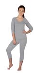 Selfcare Girls Full Sleeve Thermal Top & Pyjama Set Light Grey