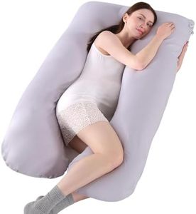 SHANNA Cuscino Gravidanza per Dormire, Cuscino Allattamento Neonato a Forma di U, 100% Cotone Cuscini per maternità e il Corpo Laterale con Federa Sfoderabile e Lavabile, 145 x 70cm(Grigio Chiaro)