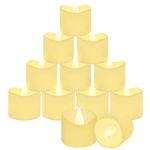 CNMTCCO LED Candle Lights, 24Pcs Realistic Bright Flickering Tea Light, Battery Operated Flameless LED Candles, Electric Fake Candle in Warm White and Wave Open (Wave Candles)