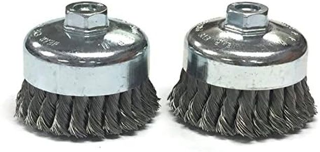 Benchmark Abrasives 4" Knot Wire Cup Brush for Narrow Holes Derusting Paint Removal Deburring Ferrous Metals Concrete, Wire End Brush for Angle Pneumatic Grinder - Carbon Steel (Pack of 2)