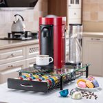 Flagship Coffee Pod Holder for Nespresso Vertuo Pod Holder Organizer Drawer Glass 40 Pods for Nespresso Vertuo Capsules Holder Storage