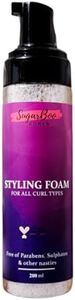 SugarBoo Curls Styling Foam (200ml) for Dry, Frizzy, Wavy, Curly Hair. Vegan & CG Friendly. No Parabens, Sulphates & Other Nasties