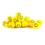 Kid's Charm Smile Stress Balls for Kids and Adults - 8cm Stress Balls in Bulk - Neon Yellow Funny Face Baby Balls to Support Anxiety: Toys, Party Favors, and Goodie Bag Stuff for Kids(Pack of 72)