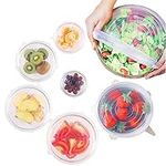 Smart Baking 6 pcs Reusable Stretchy Silicone Stretch Food Storage Lids, Food Bowls/Containers/Jars, Stretchy Food Container Seal Cover for Keeping Food and Veg Fresh are BPA-and Toxic Free (6 Pack)