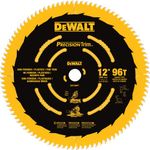 DEWALT 12-Inch Miter Saw Blade, Precision Trim, ATB, Crosscutting, 1-Inch Arbor, 96 Tooth (DW7296PT)