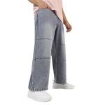 Urbano Plus Men's Grey Loose Baggy Fit Cut and Sew Panelled Jeans Non-Stretchable (plusjeanlosblcnsp-mgrey-42)