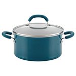 Rachael Ray Create Delicious Nonstick Stock Pot/Stockpot with Lid - 6 Quart, Blue