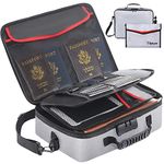 SEKAM Fireproof Document Bag (14.5 x 11 x 4 inch) with Fireproof Money Bag for Cash, Fireproof Document Safe Organizer for Travel, Fireproof File Storage Bag with Lock & Portable File Organizer Gray