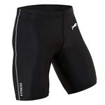 JUST RIDER Unisex Compression Sports Shorts Half Tights | Cycling Shorts | Gym Shorts | Yoga Shorts | Training Shorts (L) Black