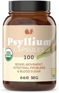 Pure Natural Whole Psyllium Husk Powder Capsules - 660mg Capsules 100 Pure Unflavored Fiber & Colon Cleanse Pills