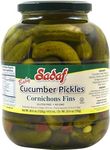 Sadaf Baby Cucumber Pickles - Cornichons Pickles - Mini Cucumbers Pickled - Cucumbers in Brine - Cornichons Fins - Kosher - 46.6 oz