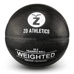 Zo Athletics Weighted Basketball - Workout Included on The 3lb Heavy Basketball for Training and Dribbling Drills - Basketball Training Equipment for Teen Boys and Girls﻿ Basketballs (Black)