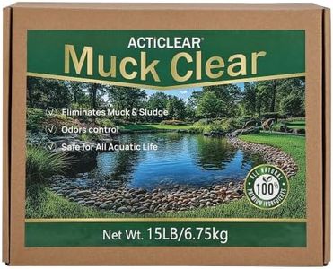 ActiClear Muck Clear - 15LB Beneficial Bacteria for Ponds & Lake, Boost Enzymes, Sludge Odor Away, Outdoor Fish Pond Water Clarifier, Safe for Aquatic Life, Treats Up to 90,000 Sq Ft