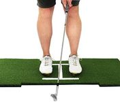 Rukket Standing Golf Hitting Grass Mat | Realistic Fairway and Stance Alignment Graphic | Portable Driving, Chipping, Training Aids, Equipment for Residential Backyard and Indoor Practice (4ft x 2ft)