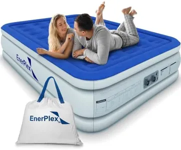 EnerPlex Queen Air Mattress with Built-in Pump - 16 Inch Double Height Inflatable Mattress for Camping, Home & Portable Travel - Durable Blow Up Bed with Dual Pump - Easy to Inflate/Quick Set Up﻿