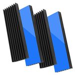 M.2 SSD Heatsink 4 Pack Aluminum Heatsink Cooler Cooling Fin with Thermal Adhesive Tape for M.2 SSD PC, 70x22x6mm, Black