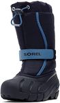 Sorel - Youth Flurry Winter Snow Boots for Kids, Collegiate Navy, Atmosphere, 4 Big Kid