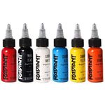Radiant Colors Popular 6 Color Tattoo Ink Set - 1/2 Ounce Bottles