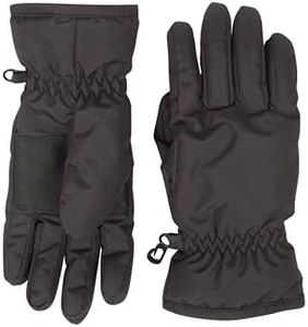 Mountain Warehouse Kids Ski Gloves - Water-Resistant, Padded Snowproof Glove with Textured Palm Grip, Boys & Girls - For Skiing, Snowboarding & Outdoors Black S