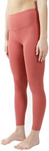 Yogalicious High Waist Squat Proof Lux Ankle Leggings for Women, Terracotta Lux 25", Small