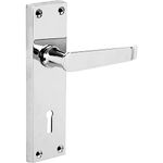 Designer Levers - Victorian Straight Lever Door Handles - Polished Chrome - 1 Pair - Locking Door Handle