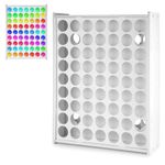 Paint Organizer, 63 Holes Acrylic Paint Storage Organizer Craft Paint Bottle Storage Crafts Paint Holder Vertical Paint Rack Stand for Apple Barrel 2oz Craft Paints, Wall Mounted