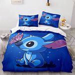 ZEHING Kids Cartoon Bedding Set Queen Size, 3 Piece Cute Animal Pattern Comforter Cover Set with 1 Duvet Cover and 2 Pillowcase