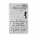 HYHYDHP 25th Anniversary Card Gifts for Husband - Happy 25 Year Anniversary Card for Him Men