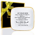 Gifts for Mom from Daughter, Daughter to Mother of Bride Gifts, Jewelry Tray Ring Dish, Trinket Dish Plate Decor Ideal Gift for Mother’s Day Thanksgiving Christmas Valentine Birthday(MY DEAR MOM)