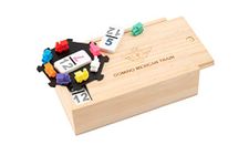 Engelhart - 250126 - Mexican Train Dominoes Set D9 - Premium Quality - 55 Thick 8mm Dominoes + 8 Colorful Trains - Numbers Version - 2 to 4 Players