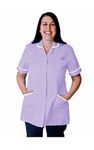 Skywear T66 Healthcare and Beauty Tunics Woman Girls Ladies Tops Office Uniform Shirts, Lilac White, 16