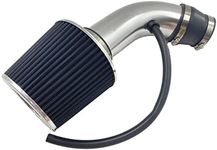 3" Universal Cold Air Intake Kit Intake Pipe Kit Aluminium Automotive Air Intake Air Filter Induction Flow Hose Pipe Kit Silver Tube