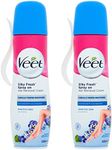 Veet Spray-on Hair Removal Cream, Legs & Body, Sensitive Skin, 150ml each (pack of 2, 300ml),