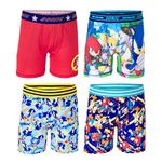 Sonic The Hedgehog Boys Multipacks Different Prints and Pack, 4, 6, 8, 10, and 12, 4-Pack Athletic Boxer Brief, (Pack of 4)