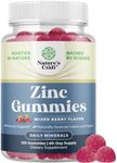 Extra Strength Zinc Gummies for Adults - Chewable Zinc Citrate 50mg Immunity Gummies for Adults - Kosher Halal Gluten and Gelatin Free Non-GMO Nut Free Great Tasting Zinc Gummies Adult Formula