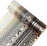 YUBBAEX 10 Rolls Washi Tape Set Black Gold Foil Print Decorative Tapes for Arts, DIY Crafts, Bullet Journals, Planners, Scrapbook, Wrapping (15mm) (Skinny Black Gold x 20 Rolls)