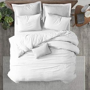 DHestia Hostelería - Juego 3 Piezas Funda Nórdica Blanca Hotel, Sábana Bajera, Funda Almohada. Tejido 100% Algodón Natural (Cama 135x190/200 cm)