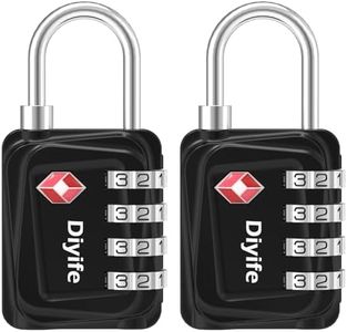 Diyife TSA Luggage Locks, [Updated Version] 4-Digit Security Padlock, [2 Packs] Resettable Zinc Alloy Small Combination Padlocks, Mini Code Lock for Travel Suitcases Luggage Bagpack Case (Black)