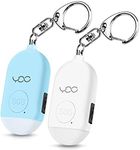 YDO Safe Personal Alarm, 130db Personal Safety Alarm Siren Song for Women Keychain with USB Rechargeable, LED Flashlight, Emergency Self Defense Safe Sound for Kids & Elderly 2 Pack (White&Blue)