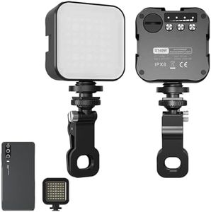 Dive Light with 49 Lamp Beads, Diving Flashlight 3000LUX/20CM, 7 Modes ST-49W RGB Underwater Fill Light, 30m Waterproof Diving Fill Light Underwater LED Video Light for 9 Action Camer