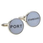 MRCUFF Port Starboard Sailor Ship Boat Navy in a Presentation Gift Box Pair Cufflinks & Polishing Cloth