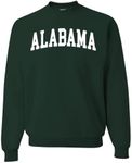 Wild Bobby State of Alabama College Style White Fashion Unisex Crewneck Sweatshirt, Forest Green, X-Large