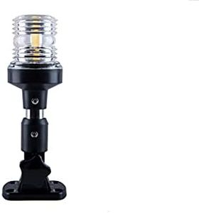 Sebnux White LED Fold Down Boat Stern Light Boat Anchor Light for Pontoon and Fishing Boat (6 Inch)